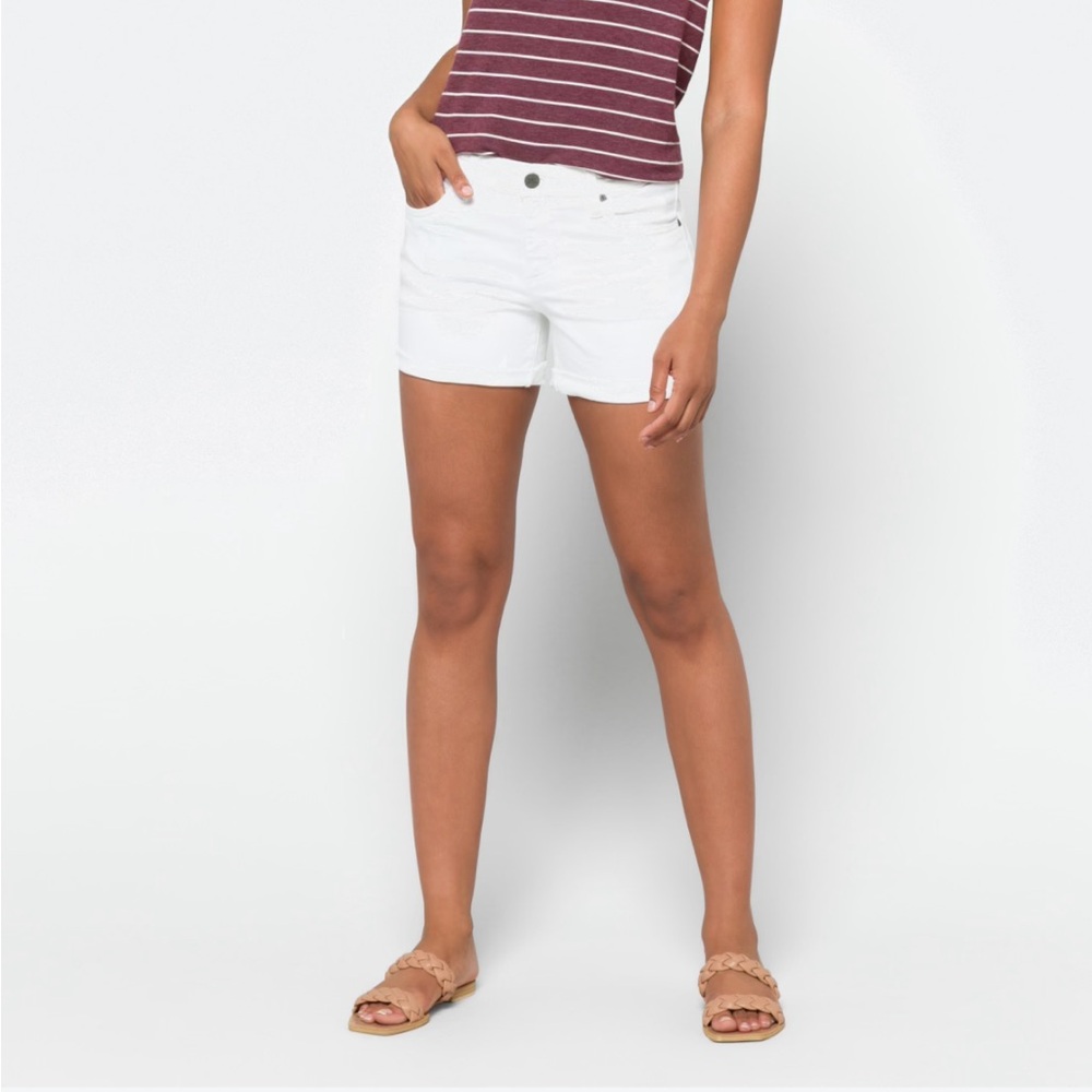 Kut from the Kloth White Denim Roll Cuff Shorts
